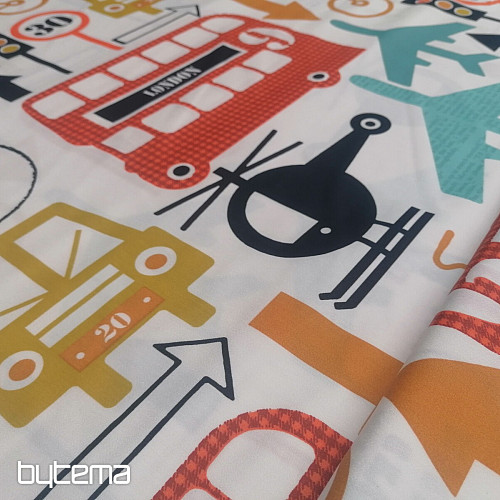 Tessuto decorativo per bambini TRANSPORT, TRAFFIC