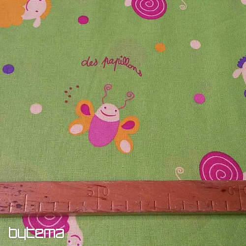Tessuto decorativo in cotone per bambini PAPILLONS