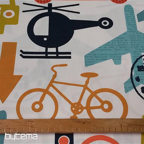 Tessuto decorativo per bambini TRANSPORT, TRAFFIC