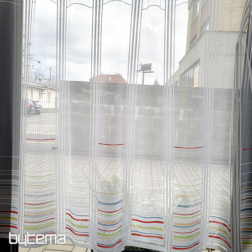 Tenda per bambini su una vetrata - jacquard Strisce colorate