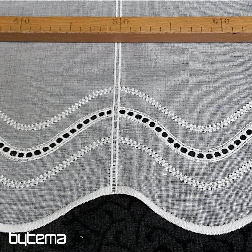 Tenda moderna ricamata V52 bianco panna