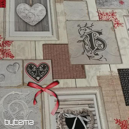 Tessuto decorativo CUORE 3D IN CORNICE