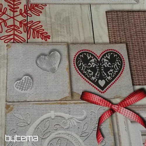 Tessuto decorativo CUORE 3D IN CORNICE