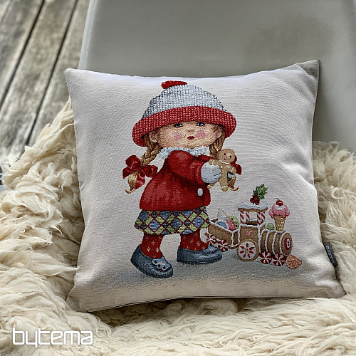 Copri arazzo natalizio RAGAZZA CON UN GIOCATTOLO