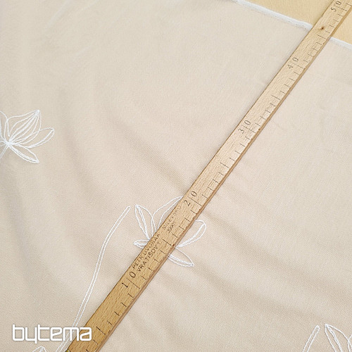 Lussuosa tenda ricamata BIANCA CON FIORI 11745/290
