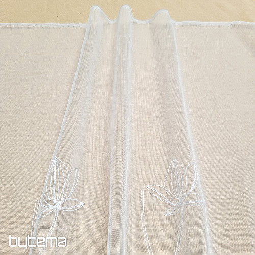 Lussuosa tenda ricamata BIANCA CON FIORI 11745/290