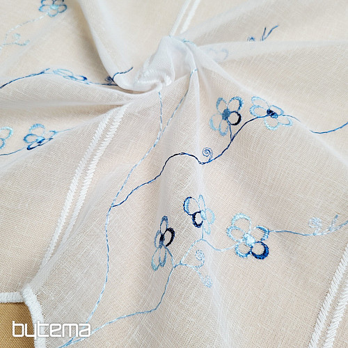Tenda in vetro colorato RICAMO BLU