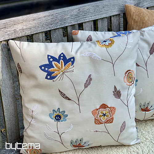 Fodera per cuscino ricamata RICHMOND beige