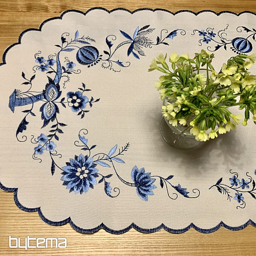Tovaglie ricamate CIPOLLA BLU-BIANCO