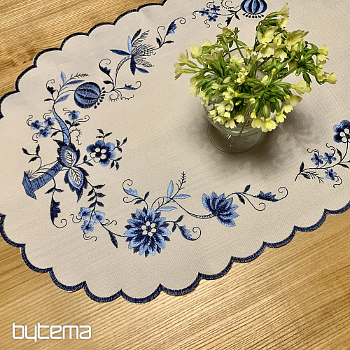 Tovaglie ricamate CIPOLLA BLU-BIANCO