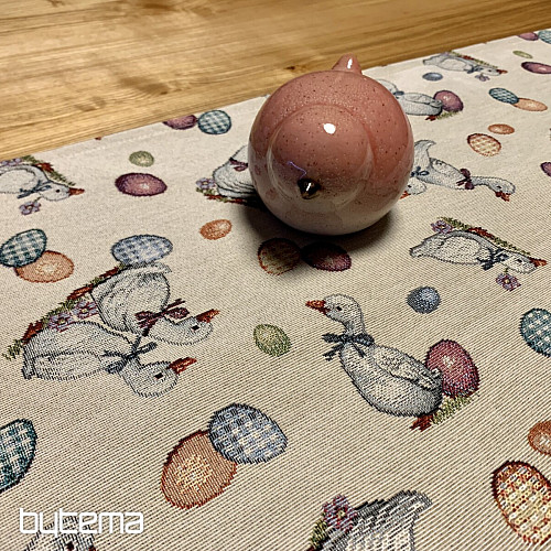 Tovaglia e sciarpa Gobelin Pasqua-Oca bianca