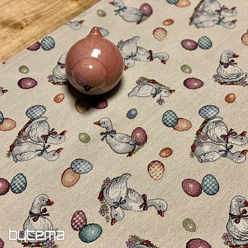 Tovaglia e sciarpa Gobelin Pasqua-Oca bianca