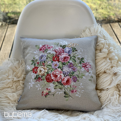 Fodera per cuscino con arazzo FIORE BEIGE