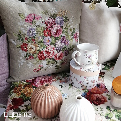 Fodera per cuscino con arazzo FIORE BEIGE