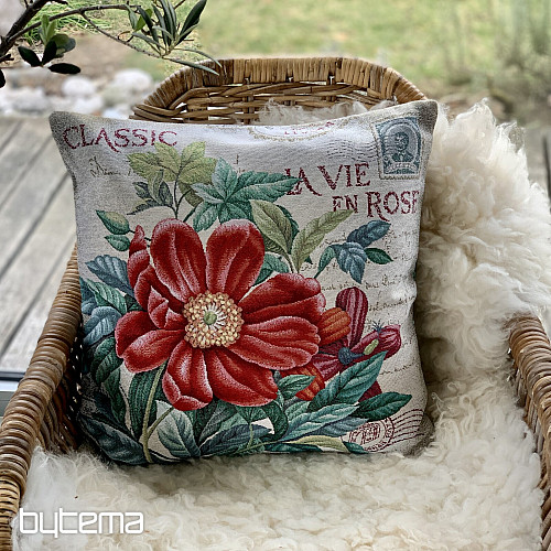 Federa per cuscino FIORE - CARTOLINA ROSSO