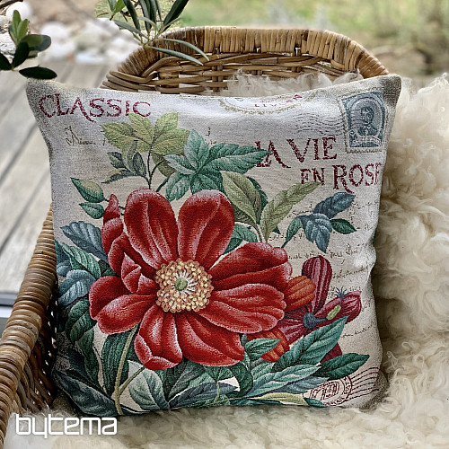 Federa per cuscino FIORE - CARTOLINA ROSSO