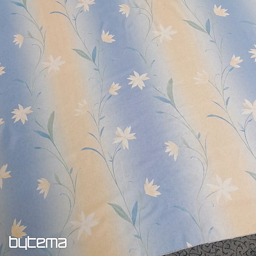 Tenda azzurra con fiori
