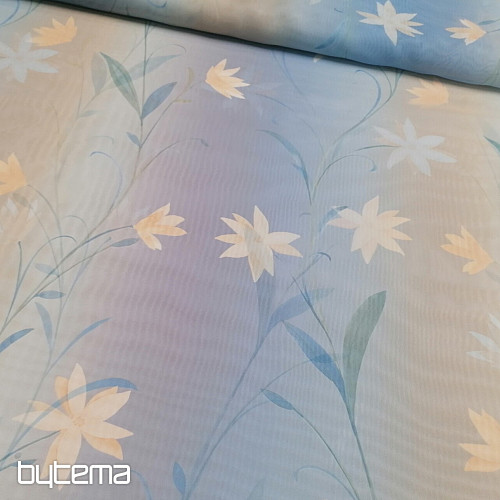 Tenda azzurra con fiori