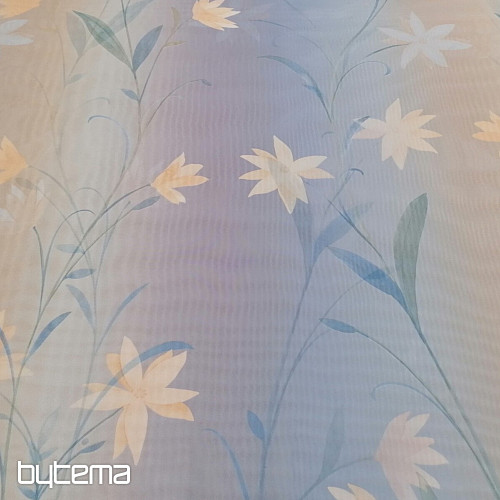 Tenda azzurra con fiori
