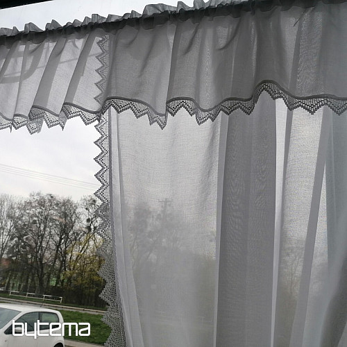 Tenda finita - set: 2 tende + 1 volant con pizzo