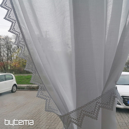 Tenda finita - set: 2 tende + 1 volant con pizzo