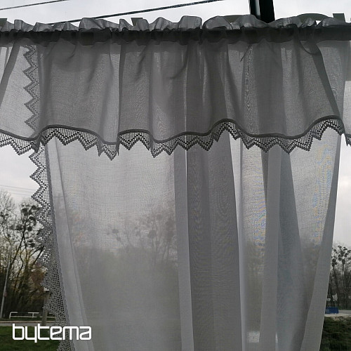 Tenda finita - set: 2 tende + 1 volant con pizzo