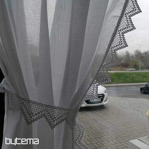 Tenda finita - set: 2 tende + 1 volant con pizzo