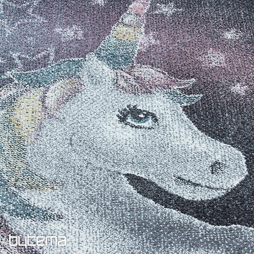 Tappeto di lusso per bambini FUNNY unicorno grigio
