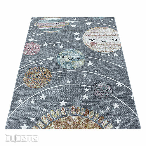 Tappeto di lusso per bambini FUNNY Universe grigio
