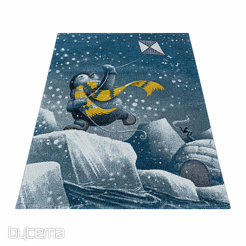 Tappeto di lusso per bambini FUNNY BLUE PENGUIN