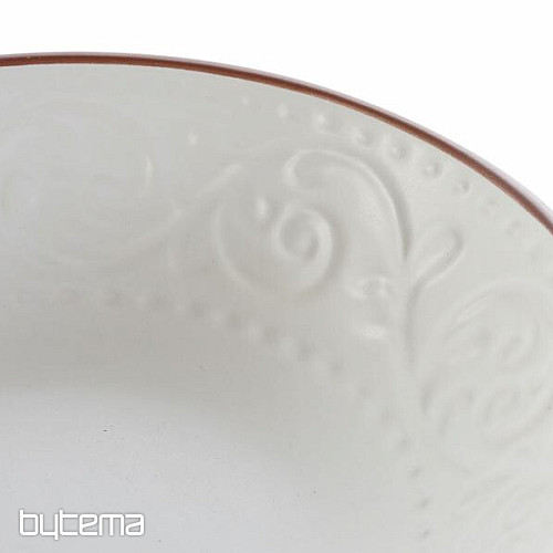 Piatto fondo WHITE RELIEF 20,5x5 cm bianco