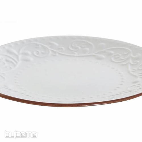 Piatto dessert WHITE RELIEF 21x2,5 cm bianco