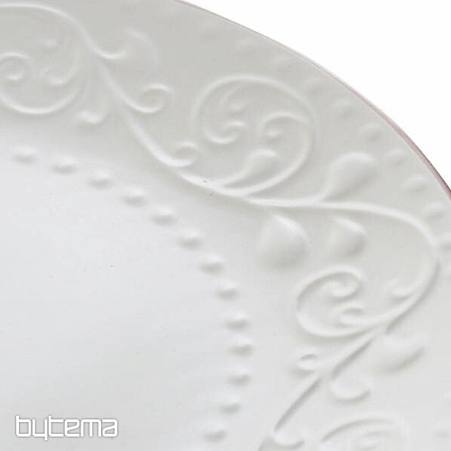 Piatto dessert WHITE RELIEF 21x2,5 cm bianco