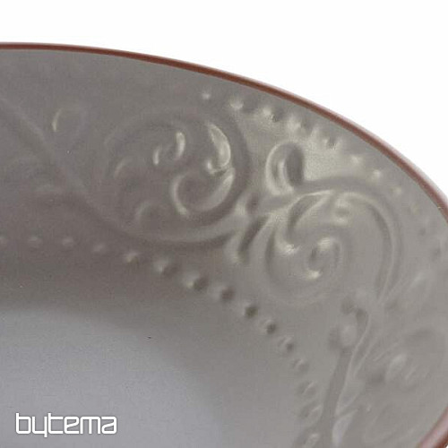 Piatto fondo GRAY RELIEF 20,5x5 cm grigio