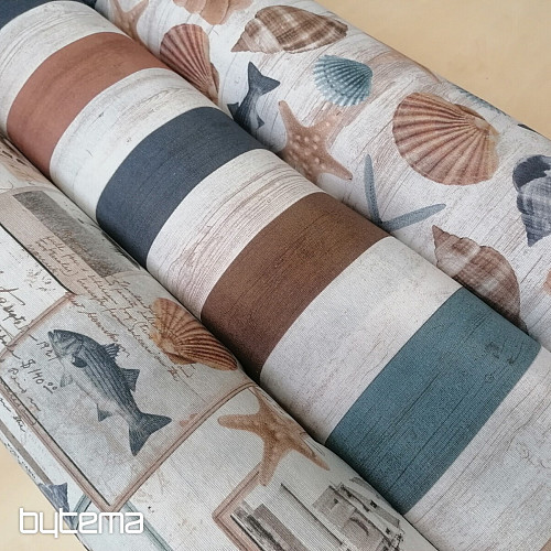 Tessuto decorativo Righe oceaniche