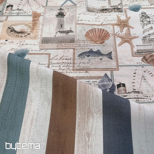 Tessuto decorativo Righe oceaniche