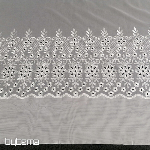 Tenda ricamata di lusso Melanie bianca 17560