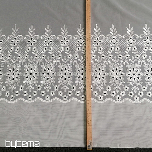 Tenda ricamata di lusso Melanie bianca 17560