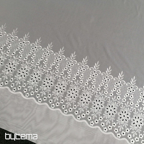 Tenda ricamata di lusso Melanie bianca 17560