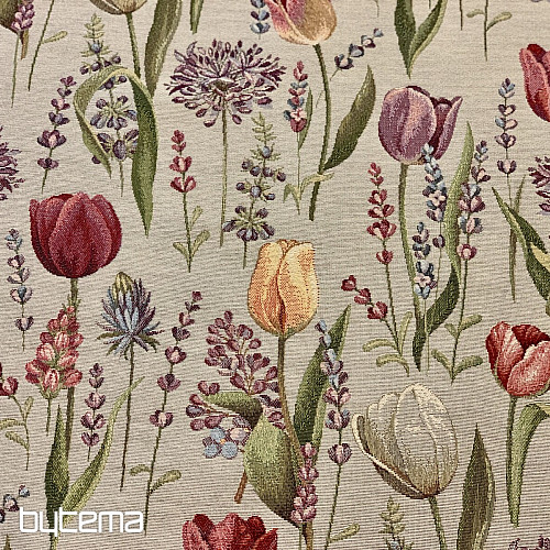 Tovaglia gobelin, sciarpa Primavera-tulipani