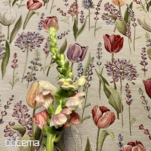 Tovaglia gobelin, sciarpa Primavera-tulipani