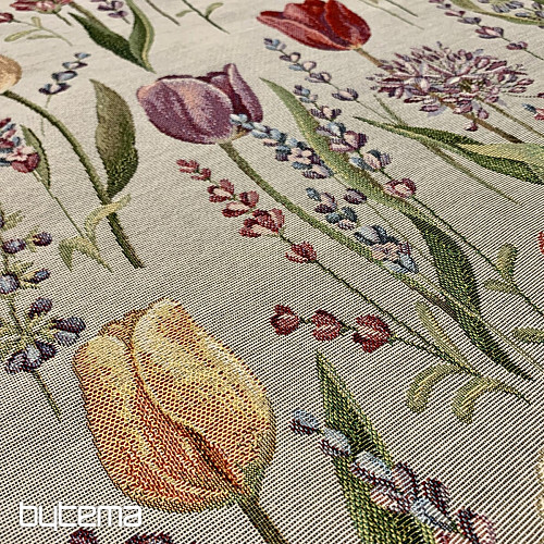 Tovaglia gobelin, sciarpa Primavera-tulipani