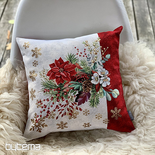 Copri arazzo natalizio BOUQUET DI NATALE CON STRISCIA ROSSA