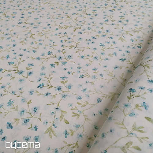 Tessuto di cotone blu mini sakura