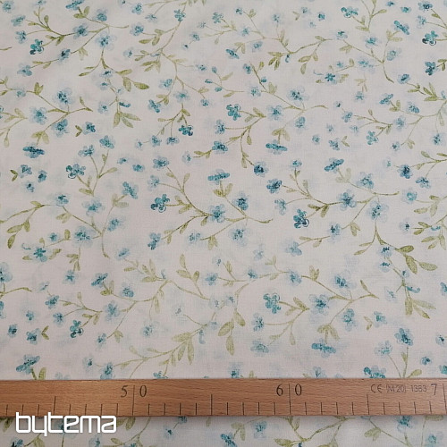 Tessuto di cotone blu mini sakura