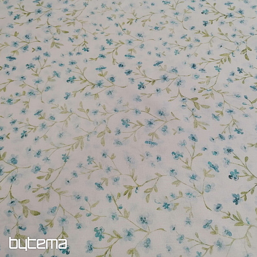 Tessuto di cotone blu mini sakura