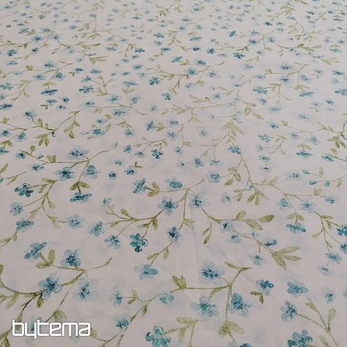 Tessuto di cotone blu mini sakura