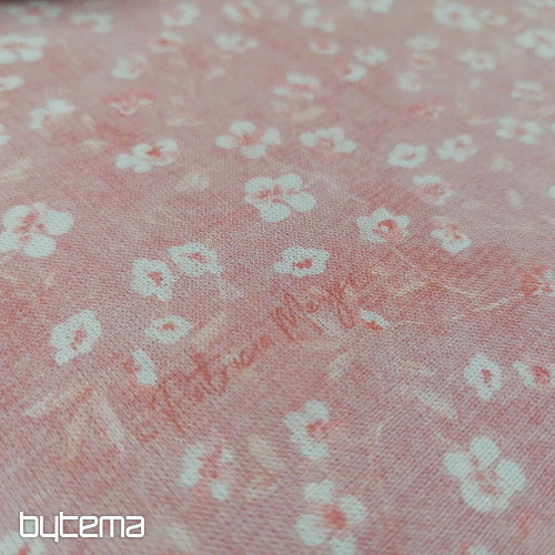 Tessuto in cotone MONO MINI FIORE ROSA