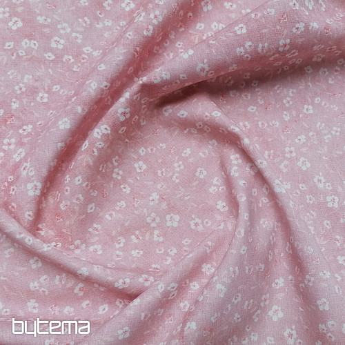 Tessuto in cotone MONO MINI FIORE ROSA