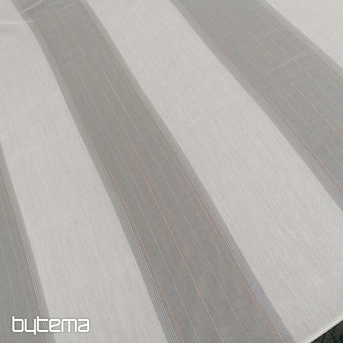 Tenda in voile a righe verde-rame
